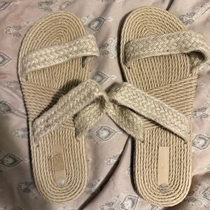 Women's Beige Braided Sandals